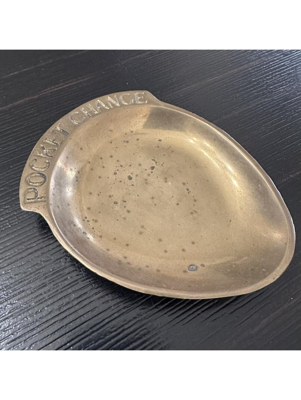 Vintage Solid Brass Pocket Change Tray Catchall Coin Dish Taiwan VGC